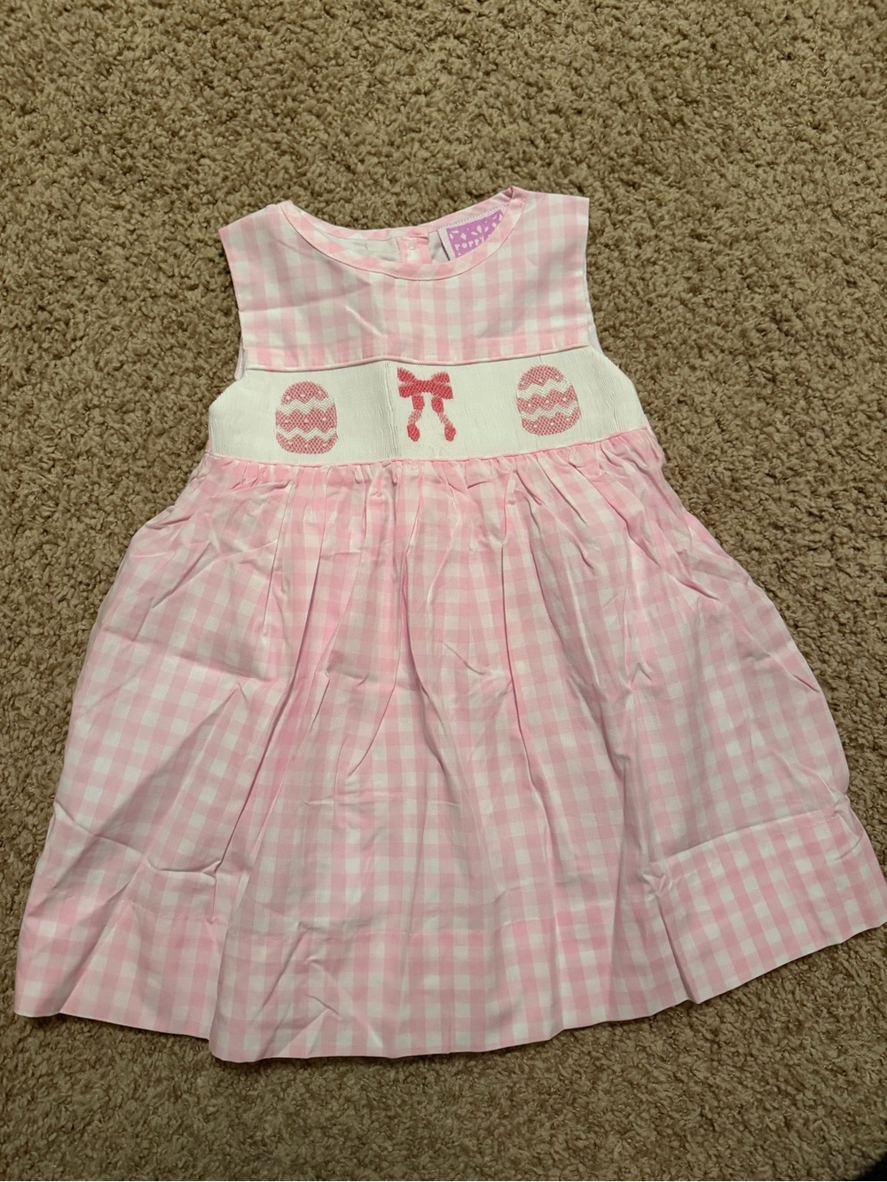 Poppy Kids Co Smock Pink Gingham Easter dress